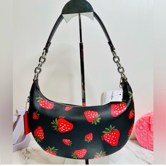 NWT COACH Payton Hobo Shoulder Bag CH330 in Coated Canvas Wild Strawberry Print - Picture 9 of 13
